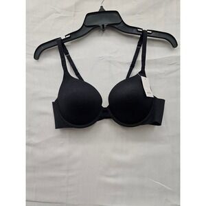 Auden Light Lift Plunge Bra Black Underwire Molded Cup 34B 023127679